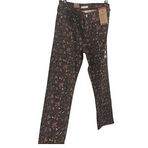 levi’s 314 shaping straight dark floral midrise jeans pants size 31x30 brand new
